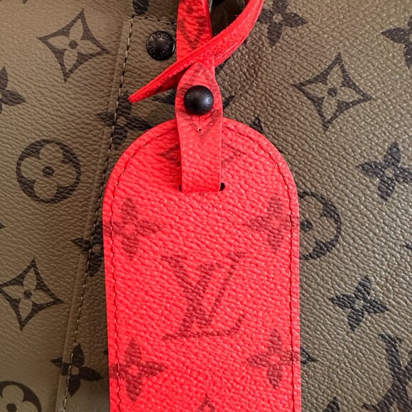 New Louis Vuitton Keepall Bandouliere 55 Khaki Green/Vermillion Red M23963 - Picture 16 of 16